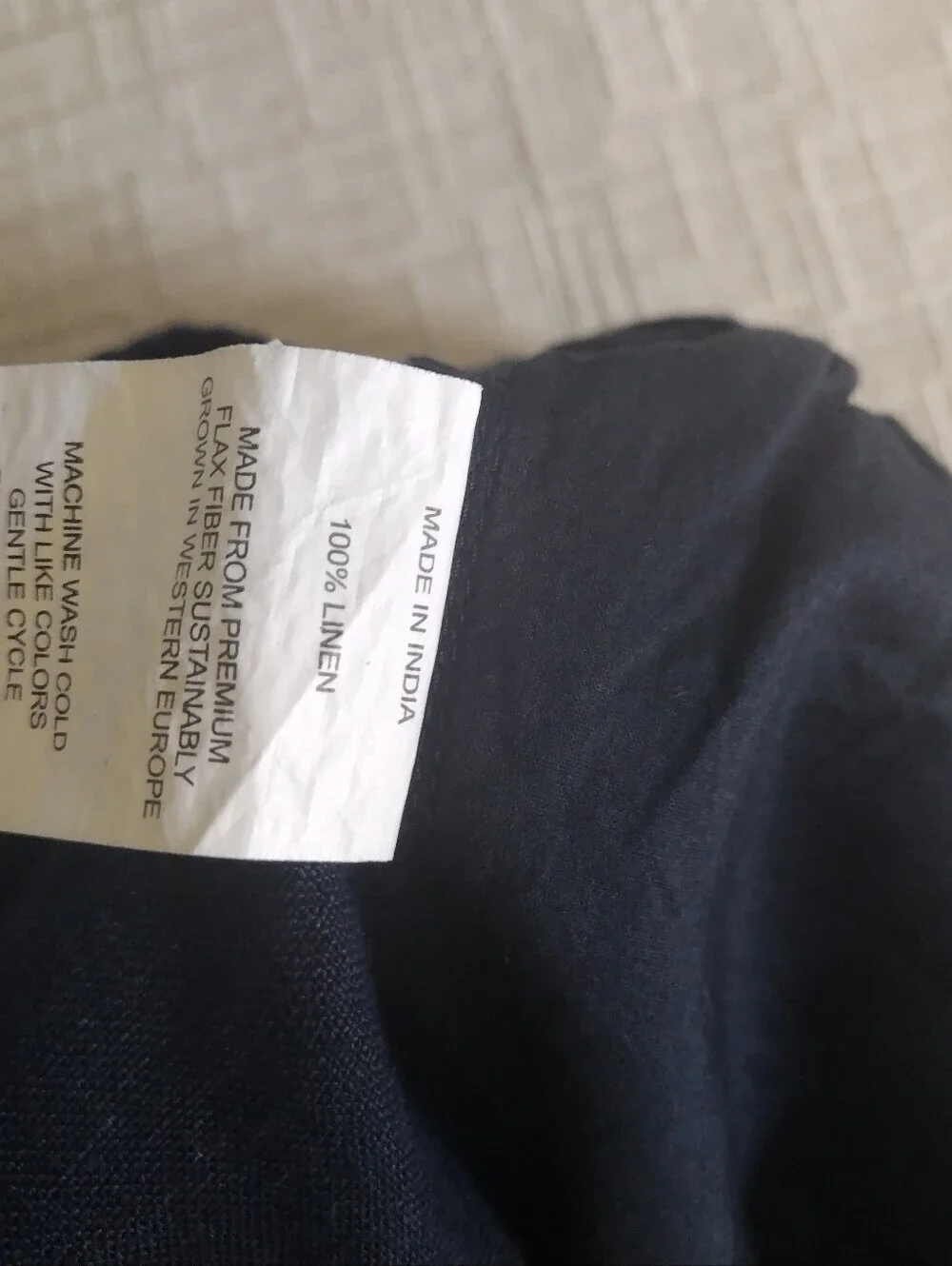 Quince Navy Blue Cropped Linen Pull On Pants Euro Summer Coastal Classic size L